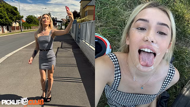 Pickupclub - Hot Blonde Insta Chick Rika Goes On Outdoor Scooter Adventure